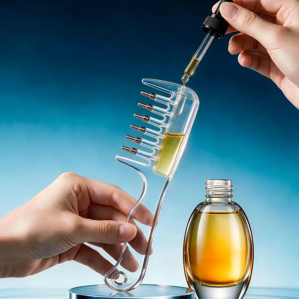 Transparent Scalp Applicator Comb Hair Oil Dispenser Precise Root Nutrition Tool Soft Massage Brush For Daily Hair Care