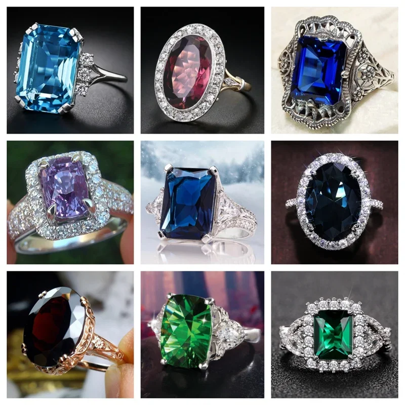 ファッショナブルな光沢のあるクリスタルリング,小型デザイン,ファッショナブルな,Zircon,日常着,宴会用,ジュエリー,新品