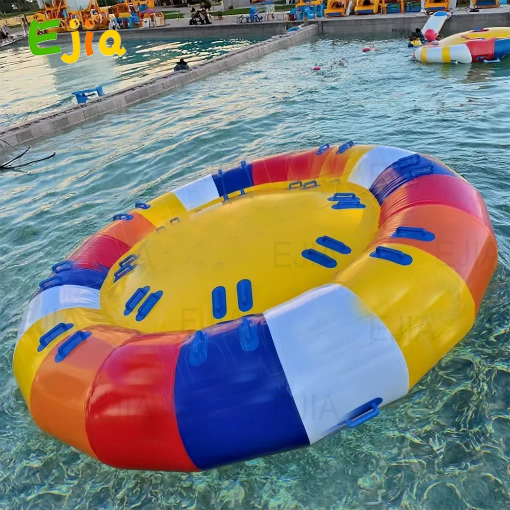 3/4m Commercial Inflatable Disco Towable Boat Crazy UFO Aqua Twister Floating Water Sports Toy For Summer Water Entertainment
