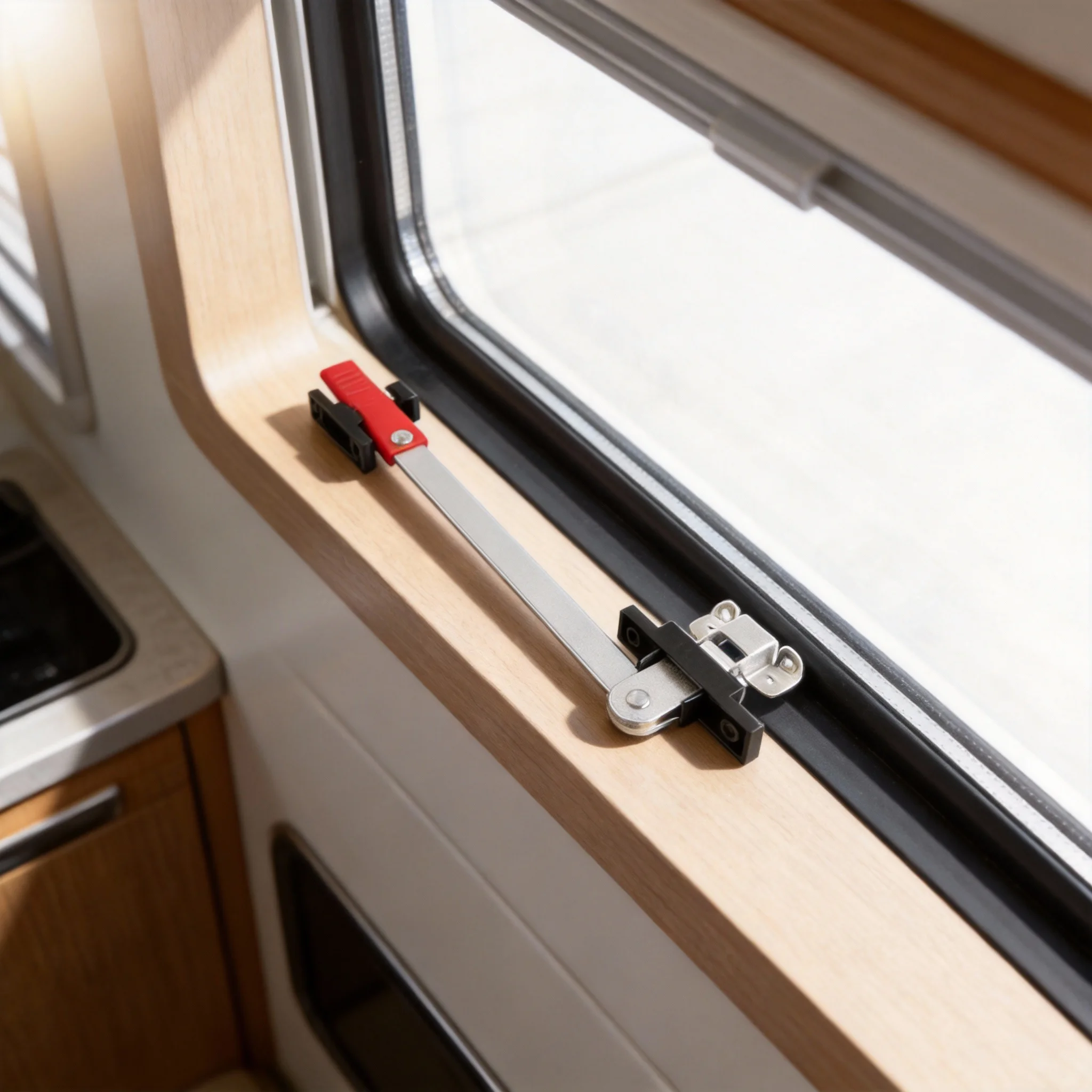 

00 RV Window Latch Support Bar Exit Latch Aluminum Alloy Wind-Resistant Travel Camper Window Latch For RV