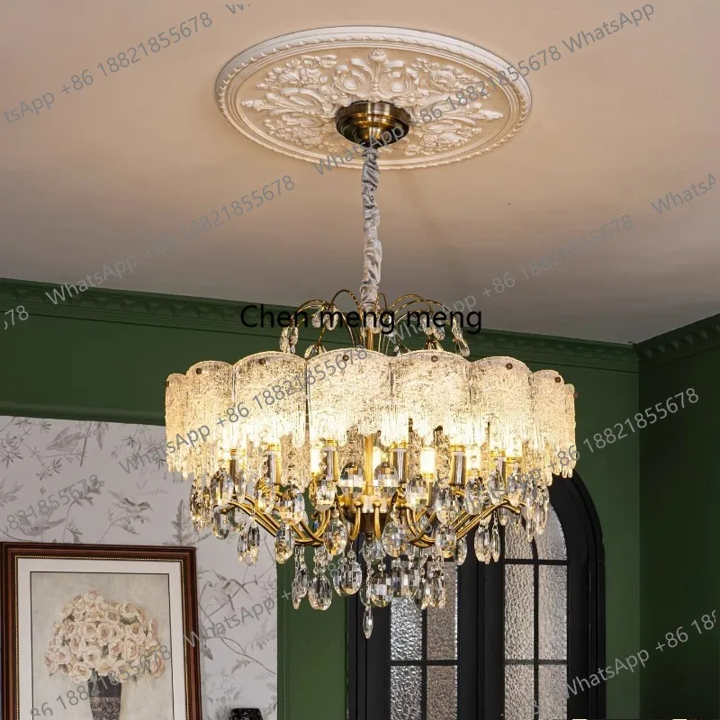 

Французская люстра для гостиной, роскошная люстра для спальни, американская ретро-люстра для столовой, антикварная хрустальная лампа для зала.
