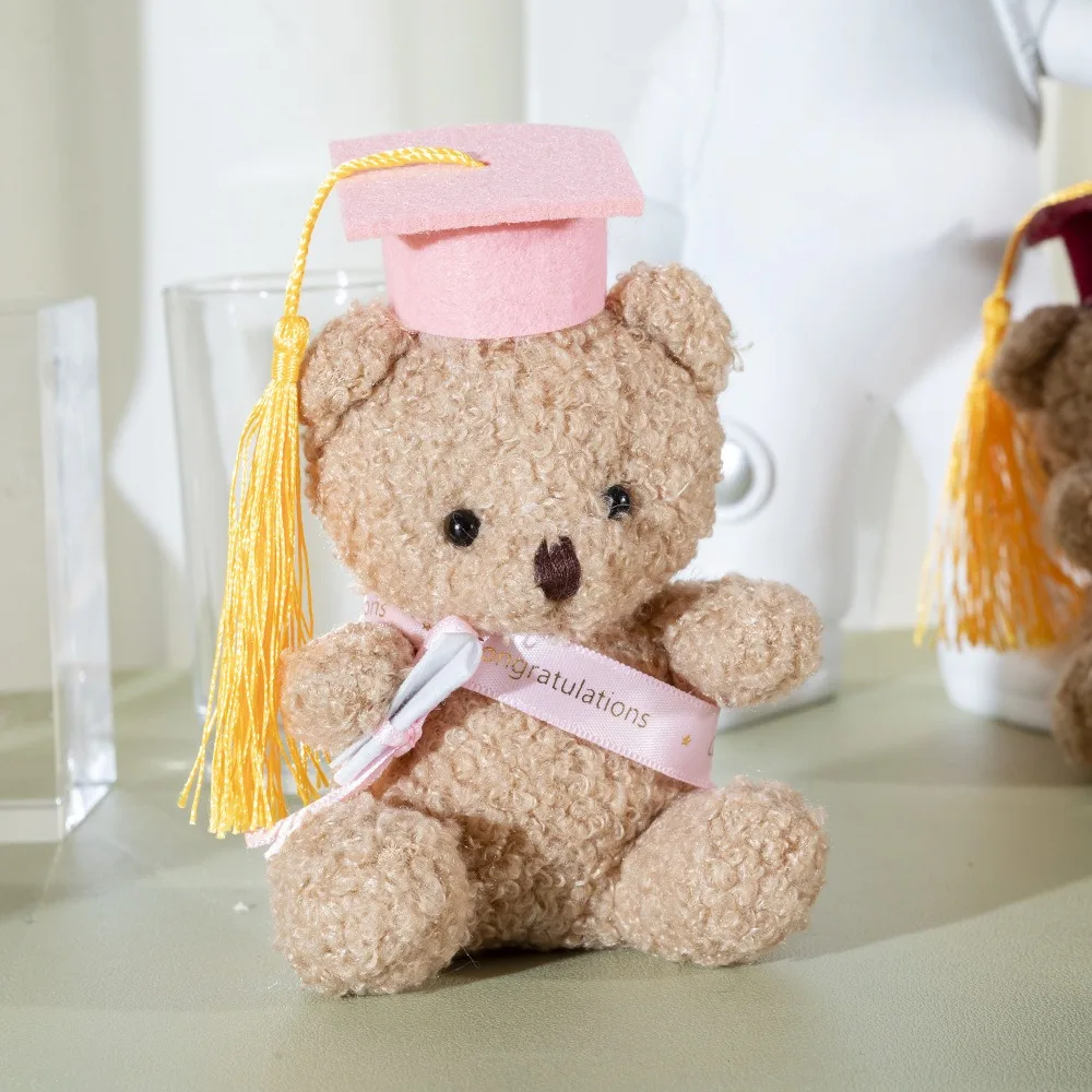 Dr. Bear-muñeco de peluche para niños, bonito juguete de felpa para regalo de graduación, bolso colgante, llavero