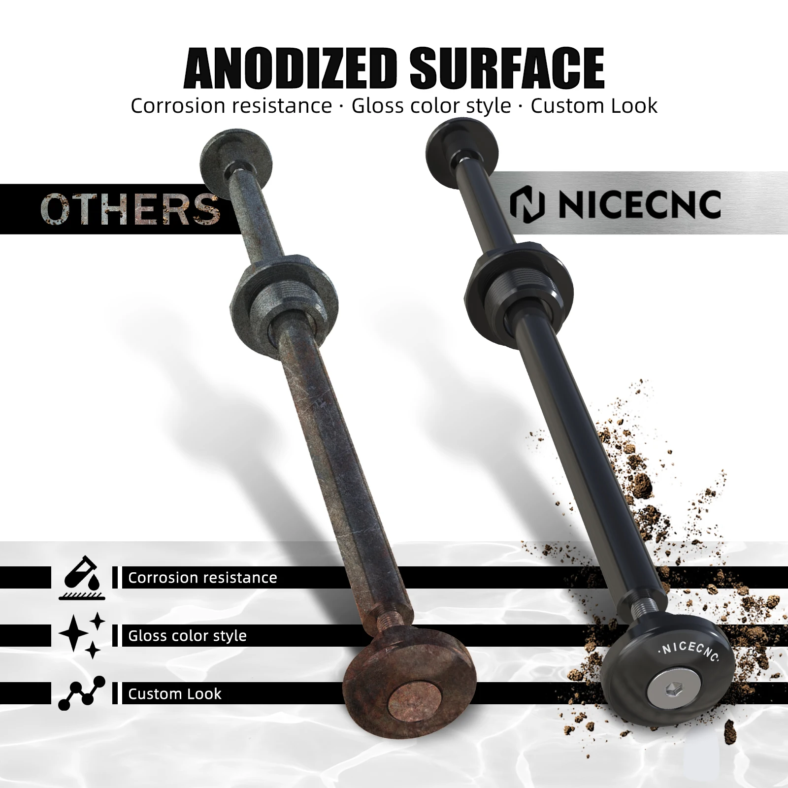 NICECNC For KTM 390 Duke 2024-2025 RC 390 2022-2024 Front Axle Slider Wheel Fork Protector Crash Pads 390 Enduro R/SMC R /Adv R