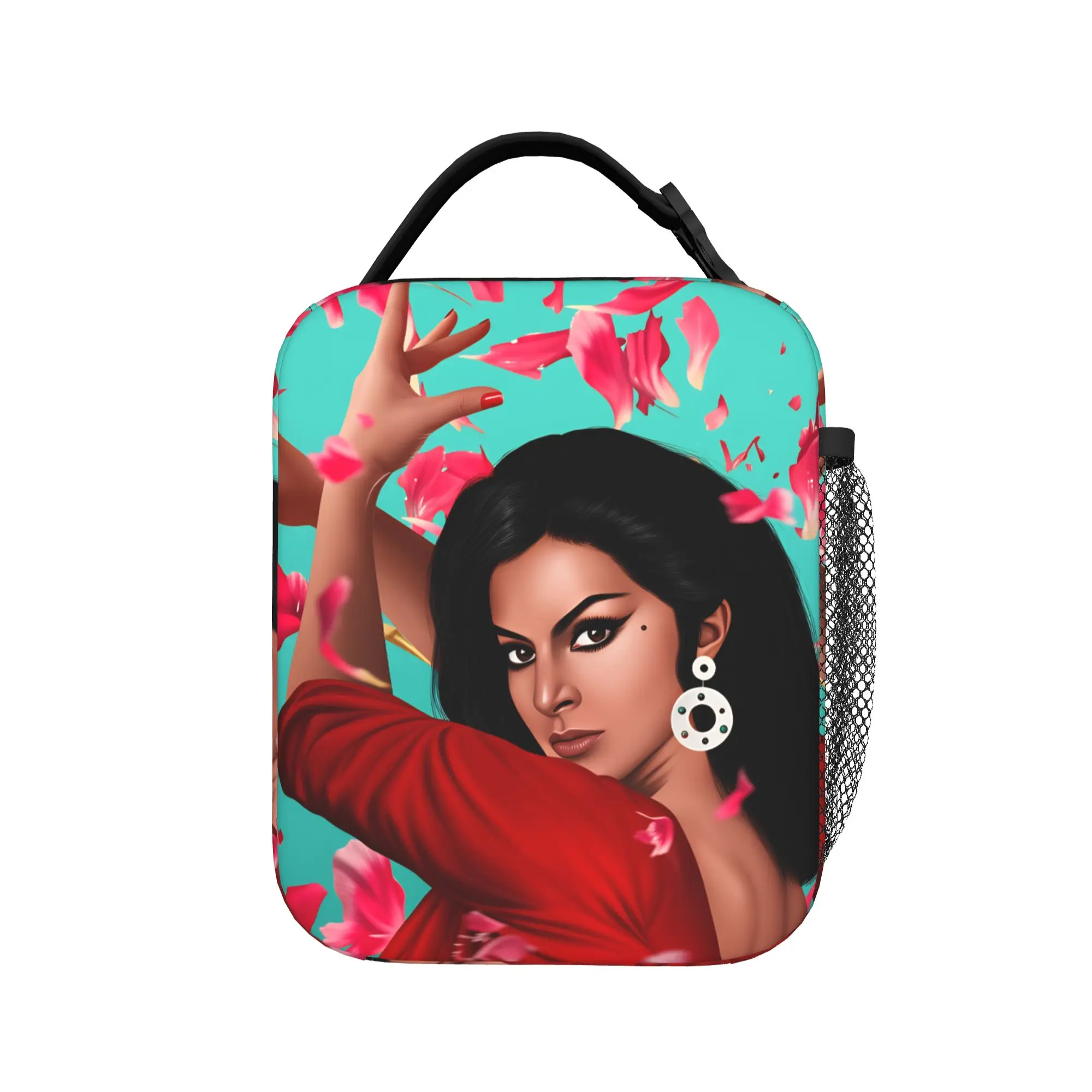 Lola Flores Spanish Dancer Lunch Bag Portable Insulated Lunch Box Adult School Print Cooler Bag Fun Oxford Thermal Tote Handbags