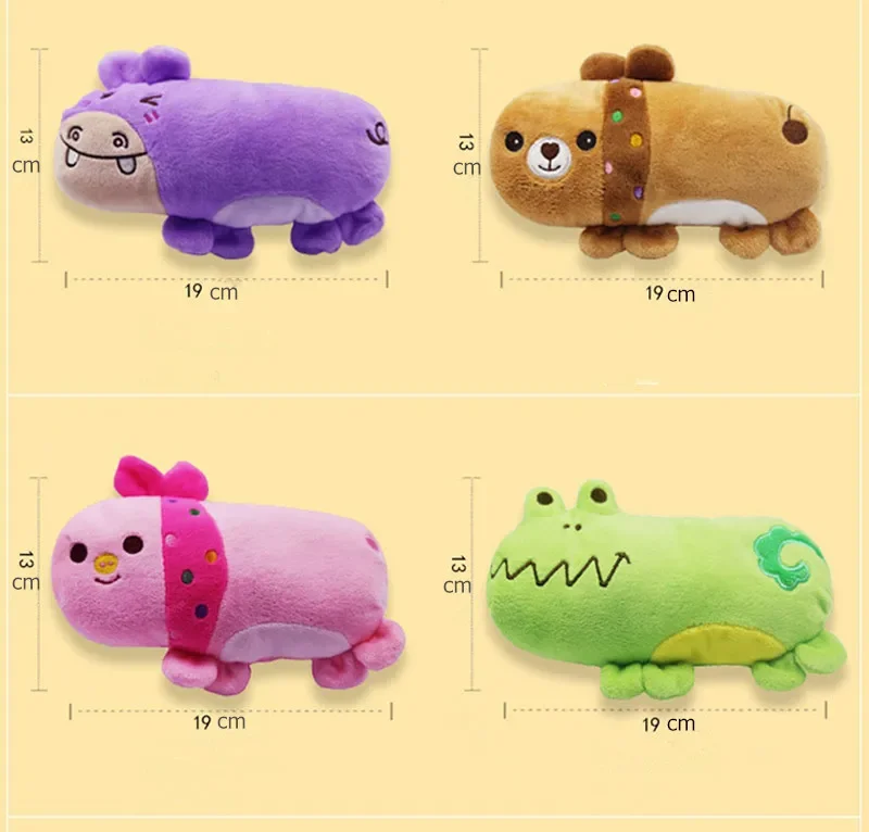 Funny Fleece Durability Chew Molar Toy Cute Pet Dog Cat Plush Squeak Sound Dog Toys Rabbit Frog Shape pet products