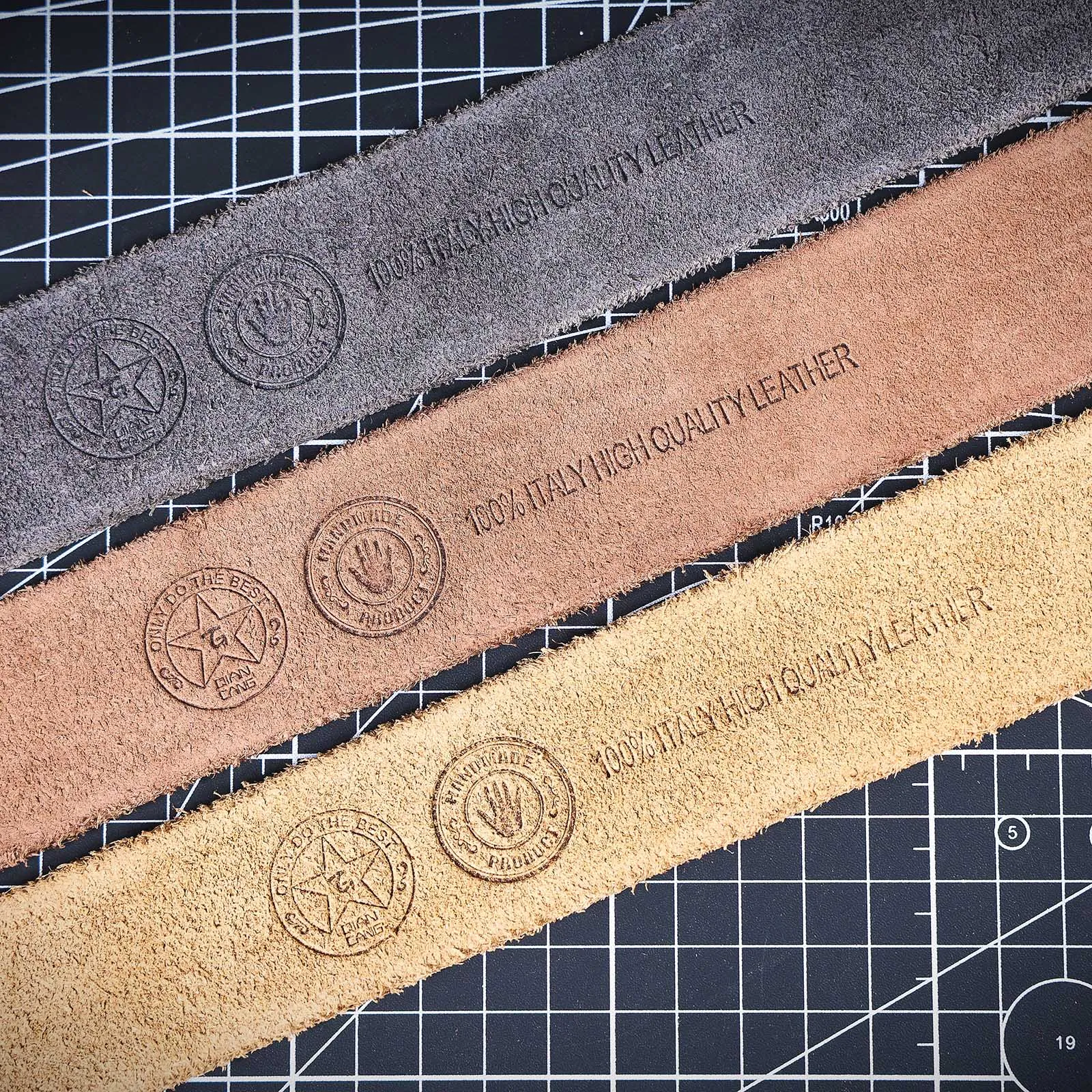 Vintage Echtleder-Herrengürtel mit Kupferschnalle, Handgefertigter Casual-Gürtel mit Geschenkbox, Verstärktes Oberleder aus Italien – Detail 10