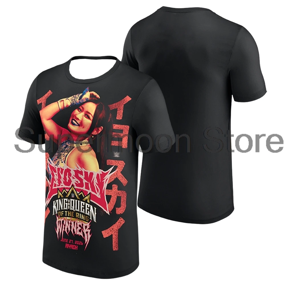 IYO SKY Night of Champ 2026 Queen of the Ring Winner T-shirt Crewneck Short Sleeve Polyester Tee Women Men Streetwear Tops