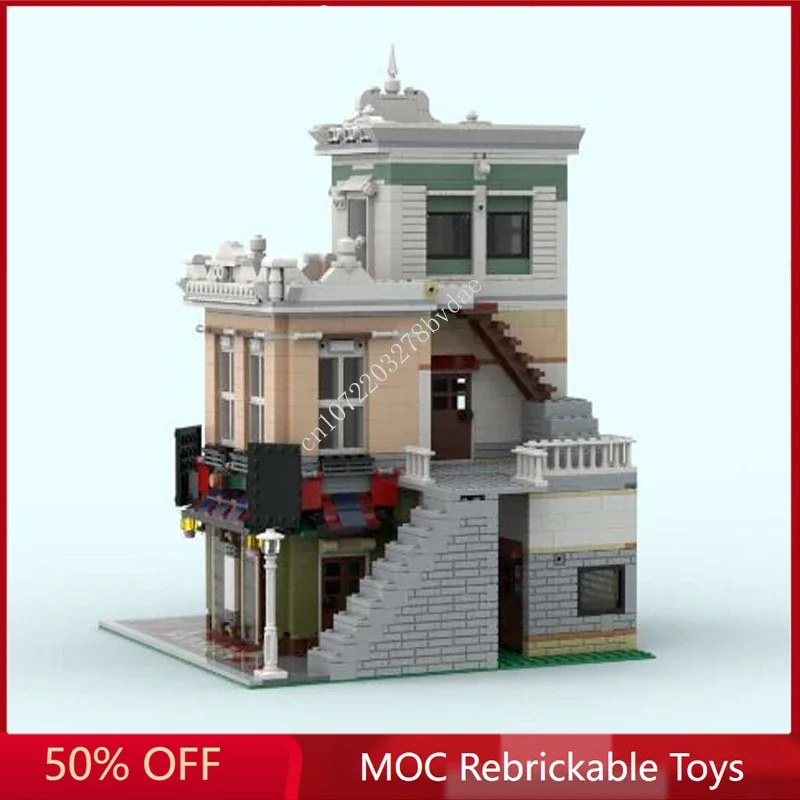 1794PCS Customized MOC Modular The Office & NoodleShop Street View Model Building Blocks Bricks DIY Assembly Toys Christmas Gift