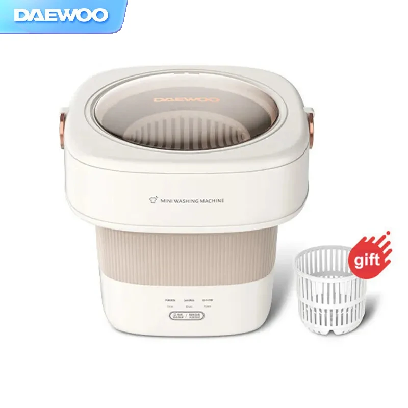 

DAEWOO Portable Washing 6L Mini Foldable Sock Underwear Panties Retractable Household Washing Machine With Spinning Dry Washing