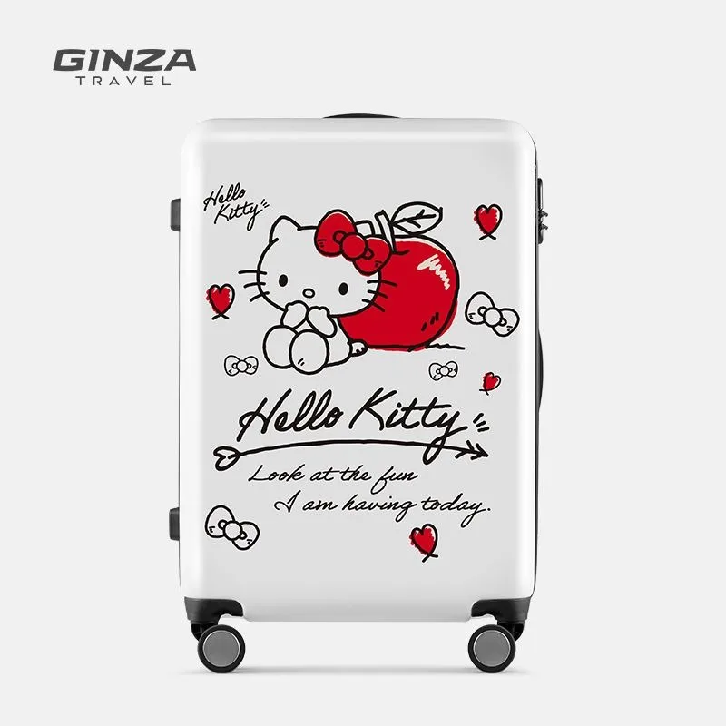 Anime Peripheral Hello Kitty Luggage Women\'s Large Capacity Cartoon Trolley Case Universal Wheel Suitcase