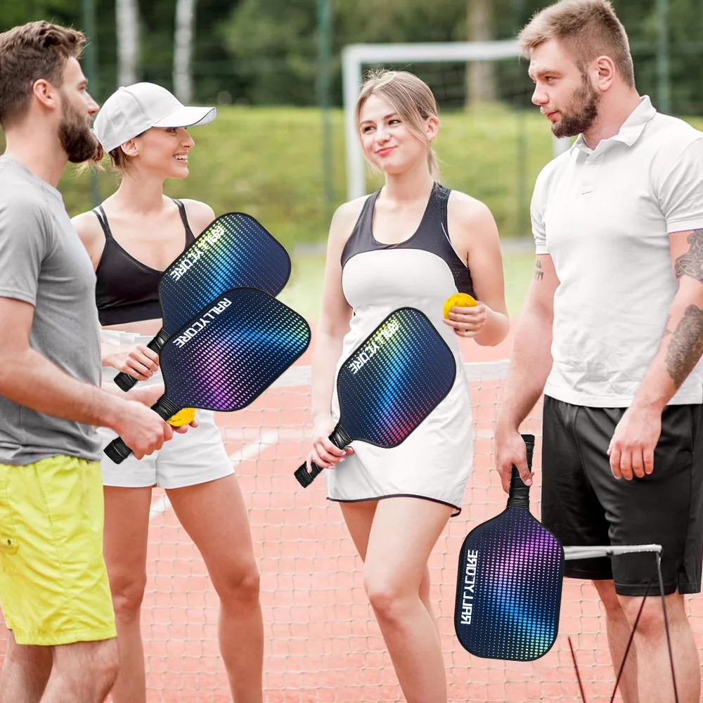 

Портативный набор для пиклбола с 2 сотовыми сердечками, 4 мячами, легкая сумка для переноски для игр в помещении и на открытом воздухе, идеальный подарок