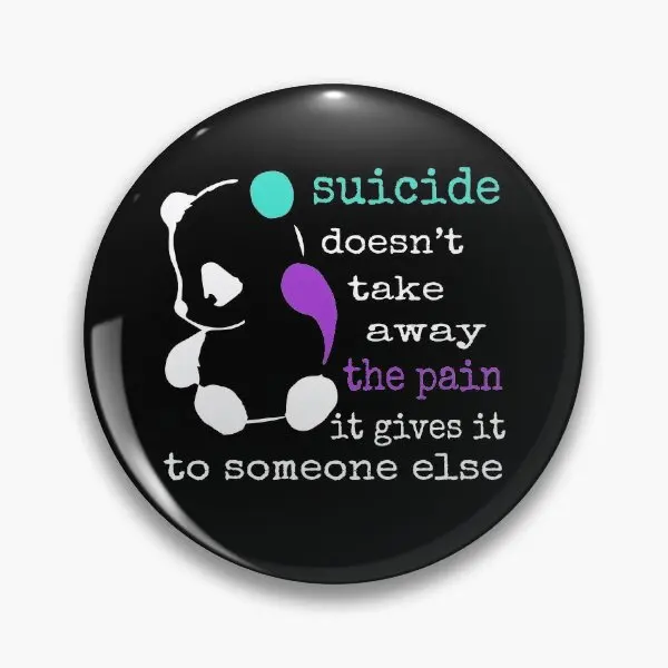 Suicide Pain Semicolon Gift Suicide Prev  Soft Button Pin Jewelry Badge Metal Brooch Clothes Decor Women Lapel Pin Creative