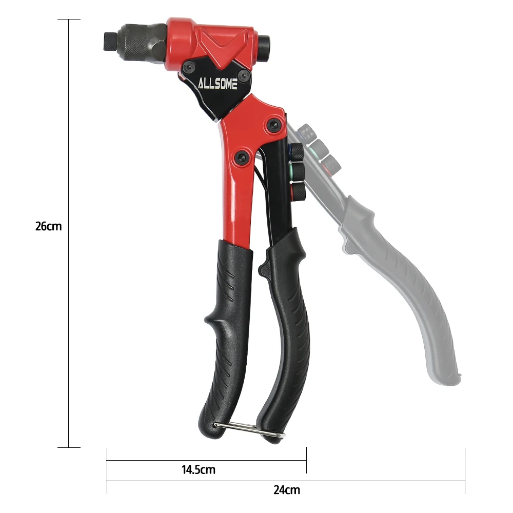 Imagem -06 - Allsome Único Universal em Multi Função Arma de Rebite com Porca Rebite Rebite de Mão Ferramenta Reamer