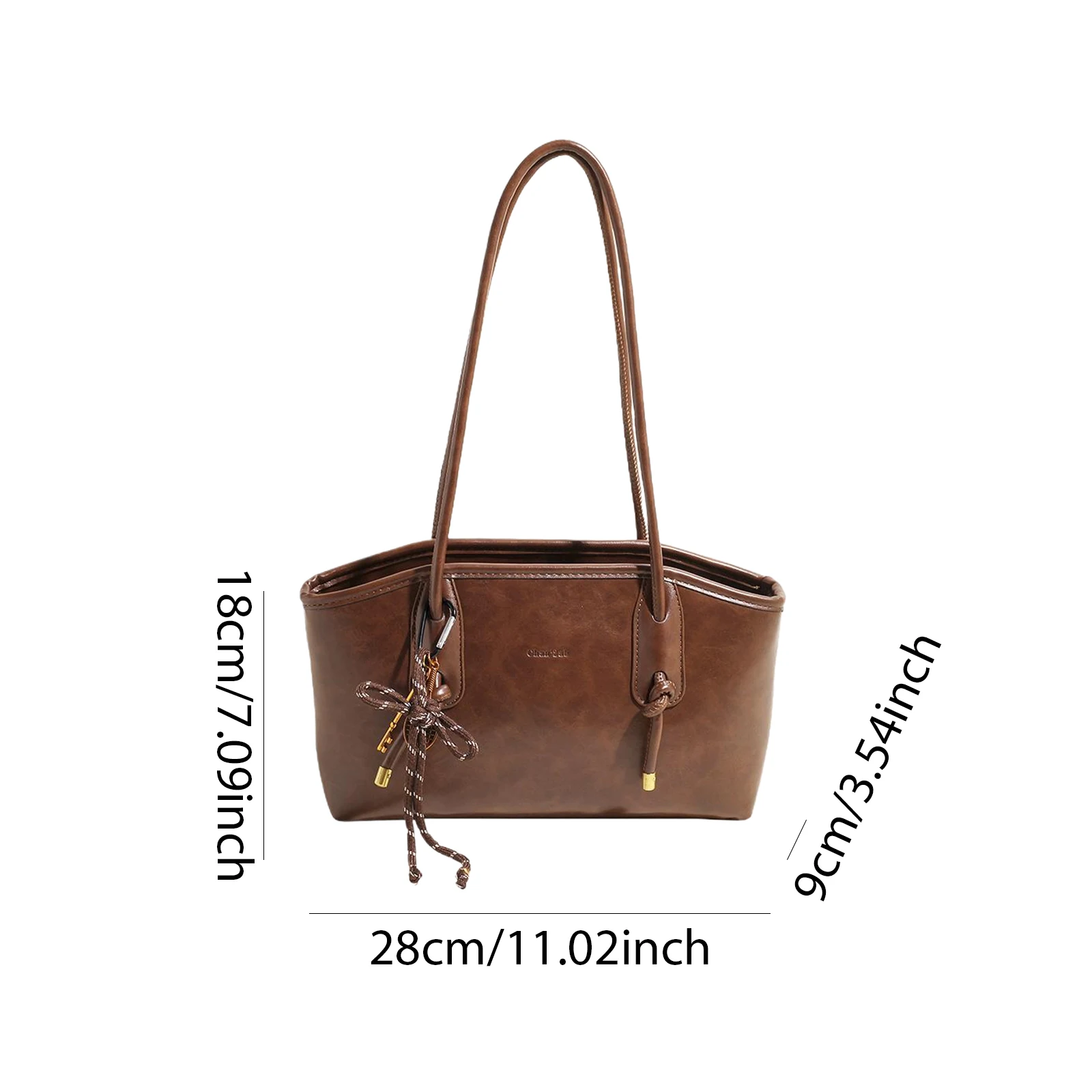 حقيبة كتف جلدية للنساء مع حقيبة كتف معلقة، حقيبة يد عصرية، حقيبة حمل أنيقة للاستخدام اليومي