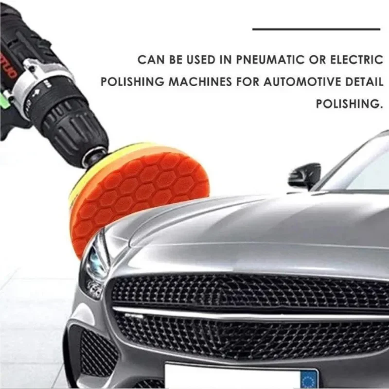 Buffing Polishing Sponge Pads Kit for Car Polishers. Soft Wave Foam Waffle Pad for Car Wash, Cleaning and Detailing Tools.