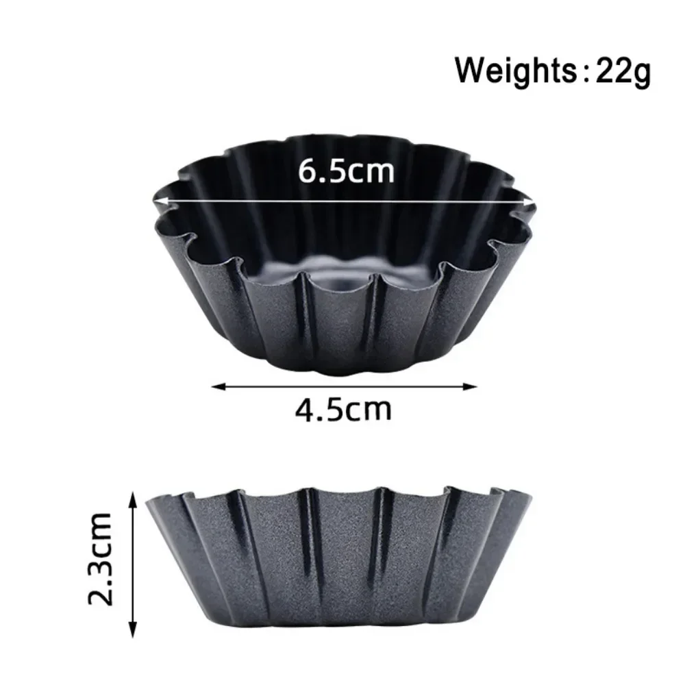 1/3PCS Non Stick Thickened Egg Tart Mold Chrysanthemum Pot Cake Mold Carbon Steel Lace Cake Pudding Baking Tool