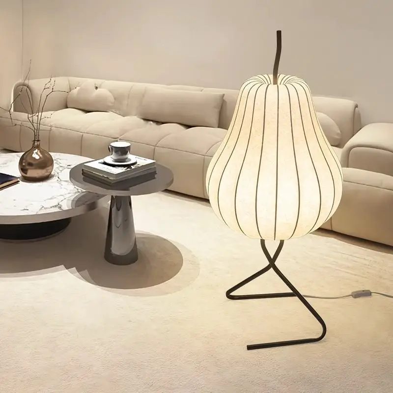 Cream wind pear silk floor lamp