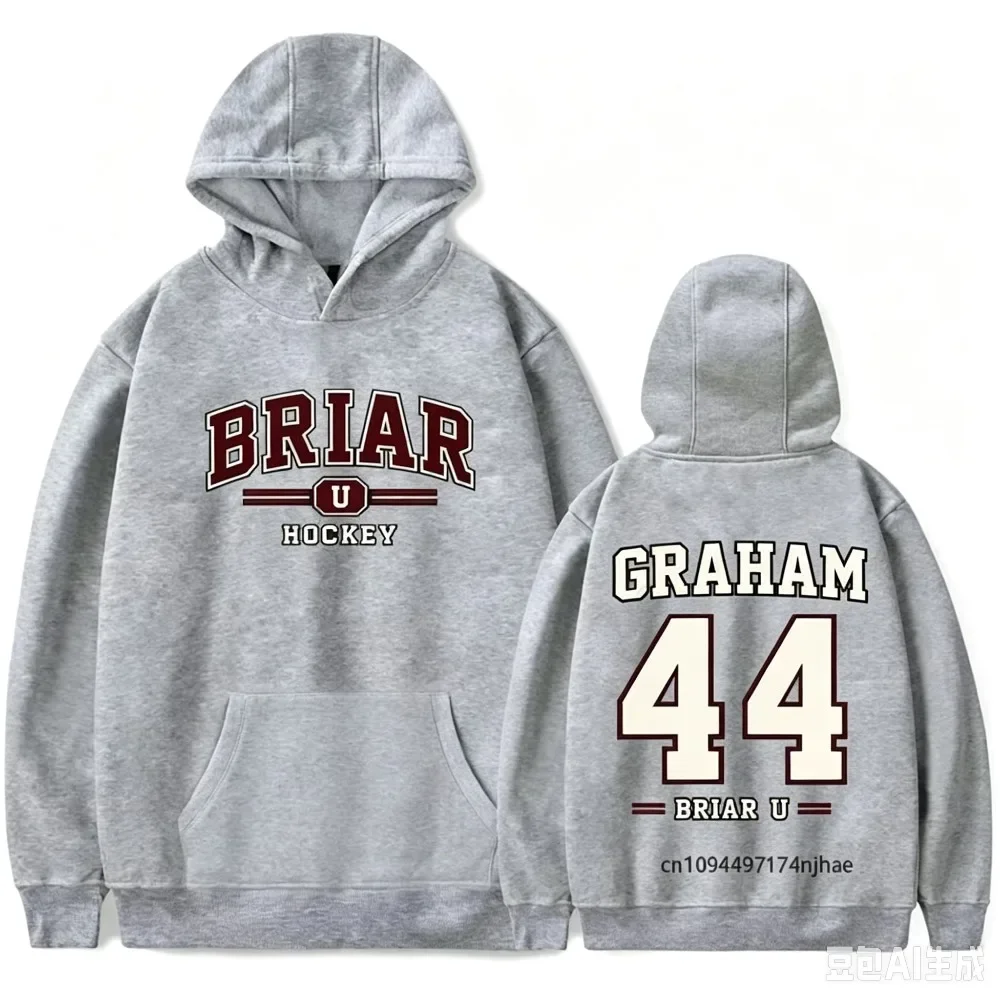 Briar University Hockey Graham 44 Hoodie Unisex Two Side Graphic Print Pullover Men Women Streetwear Autumn Hooded Sweatshirt