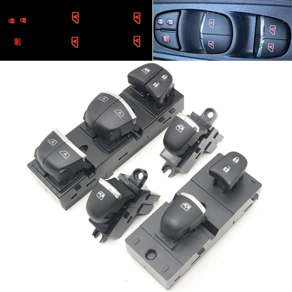 

LHD Car LED Backlight Lighted Power Window Glass Lifter Control Button Switch 25401-6LA0A For Nissan Sentra 2020-2025