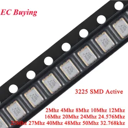 5Pcs 3225 SMD Active Crystal Oscillator 2Mhz 4Mhz 8Mhz 10Mhz 12Mhz 16Mhz 20Mhz 24Mhz 25Mhz 27Mhz 32.768khz 40Mhz 48Mhz 50Mhz