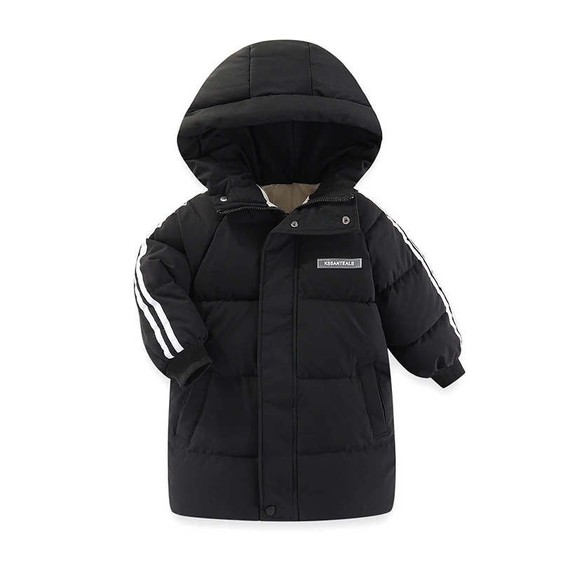 Winter Boy's Long Parka Coats Casual Children Kids Cotton Thicken Warm Hooded Jackets Fashion Girls Thermal Down Jacket 14Y