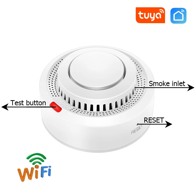 Tuya WiFi rilevatore di fumo sensore allarme antincendio Wireless cucina domestica sistema di protezione di sicurezza ad alta sensibilità Smart Life