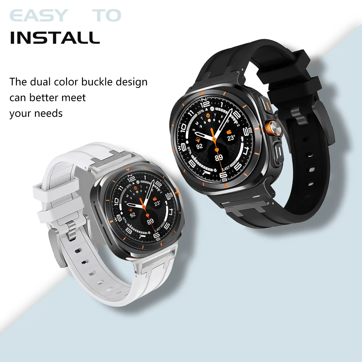 لساعة جالاكسي الترا حزام درع سيليكون حزام مقاوم للماء لساعة سانمسونج جالاكسي الترا 47 ملم الرياضة حزام معصمه