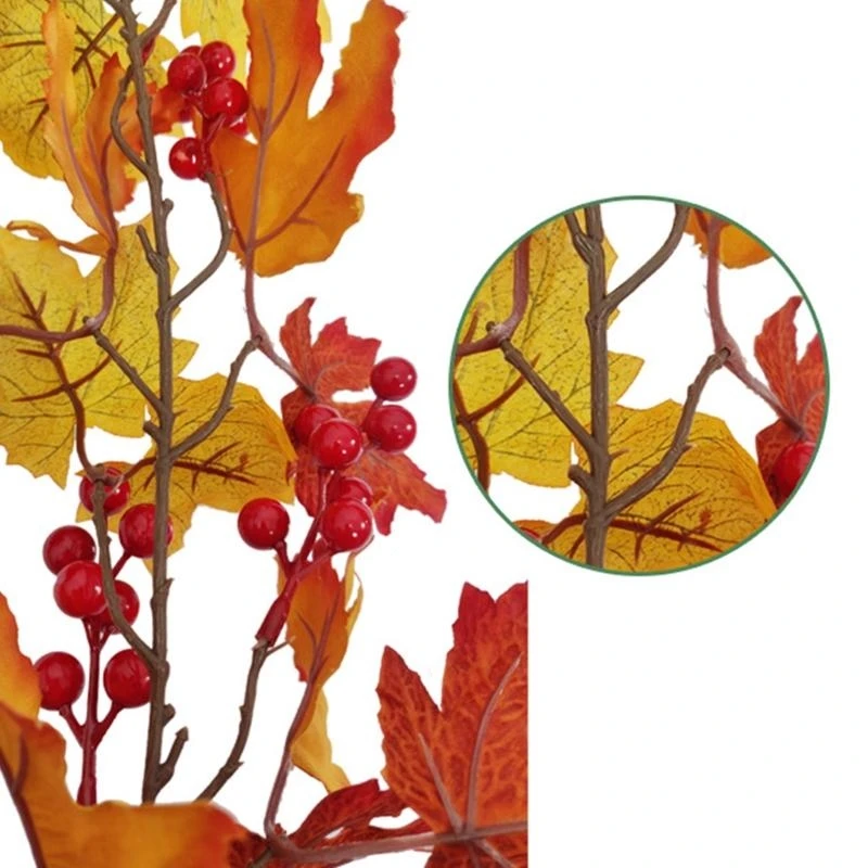 

Искусственный кленовый лист, фруктовая гирлянда, лозы из ротанга, свадебный фон ручной работы, арка, украшение стены 15UB