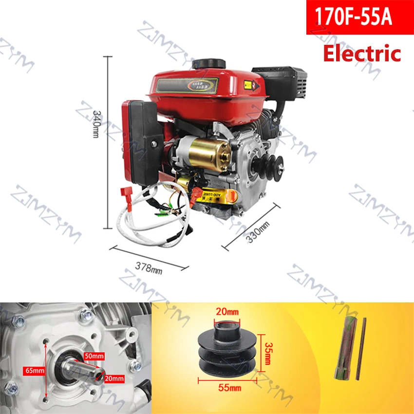 Motor a gás 3.6l do motor a gasolina 212cc de quatro tempos do motor a gasolina de 170f usado para o compressor etc. do cortador de estrada 1800-3600rpm 7.5 hp