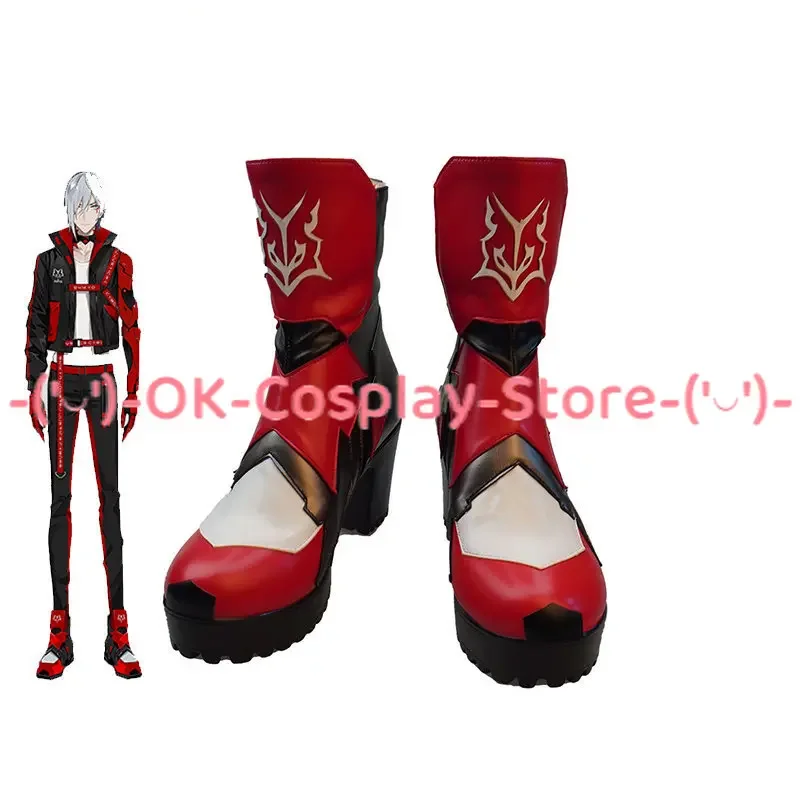 Fulgur PU couro Cosplay sapatos, Botas Vtuber, Halloween Carnaval Prop, Custom Made, Ovid