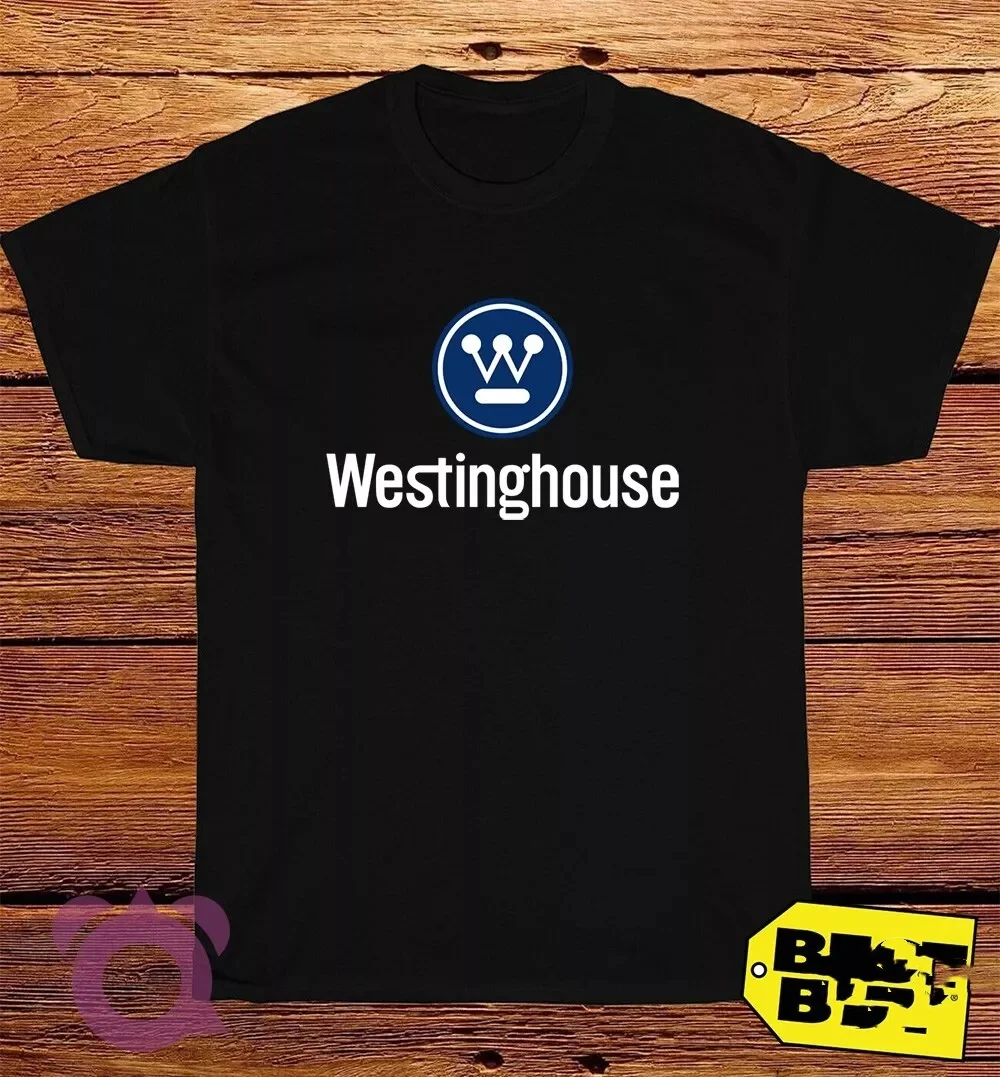 

2025 Summer New Westinghouse Logo Men's American Funny T-shirt Printed Cotton Round Neck Loose Casual Fashion Trendy Top