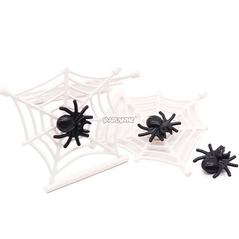 Marumine moc 200 peças de tijolo aranha com abdômen redondo e clipe 30238 mini insetos modelo blocos de construção brinquedos diy acessórios