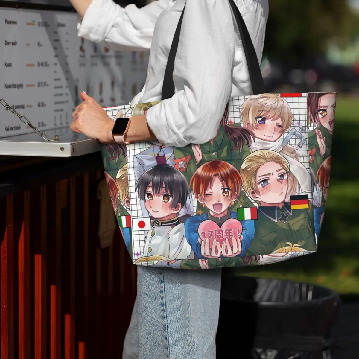 

Hetalia Group World Stars Beach Tote Bag Sport Gym Yoga Duffle Large Tote Bag Women Travel Bag Fitness bag
