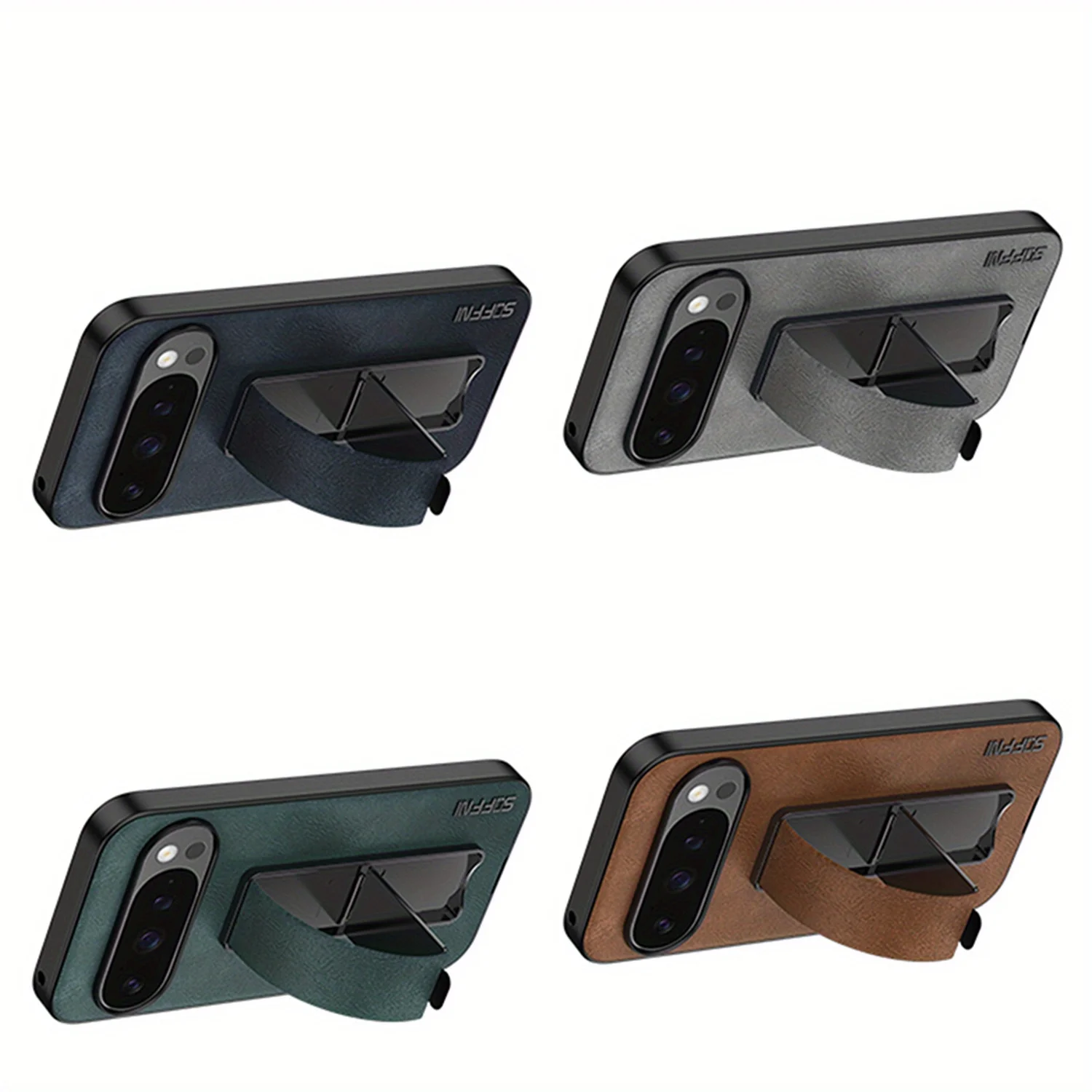 

For Google Pixel 10 ProXL Case Luxury Leather Electroplating Wristband Stand Cover For Google Pixel 9A 9 Pro XL Shockproof Funda