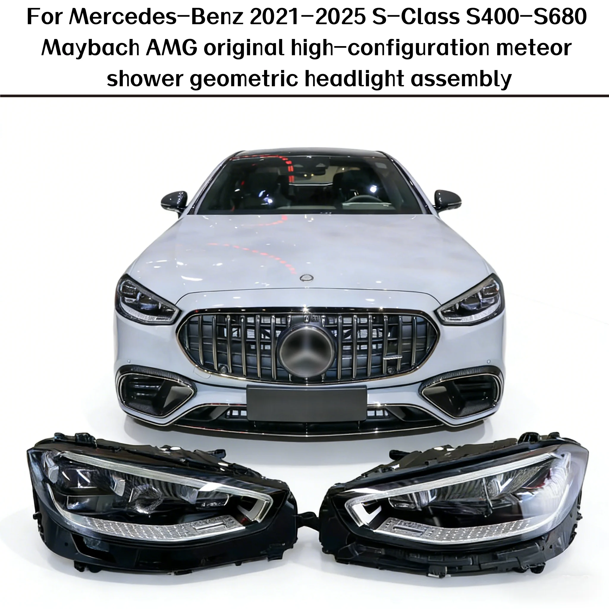 

For Mercedes-Benz 2021-2025 S-Class S400-S680 Maybach AMG Original High-configuration Meteor Shower Geometric Headlight Assembly