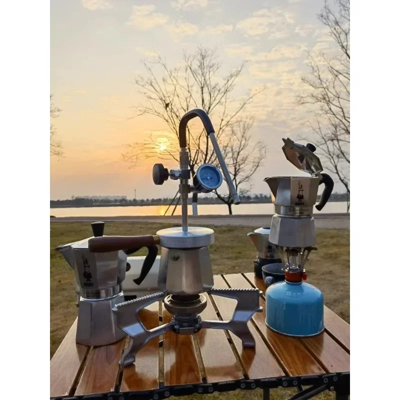 Cross borderSteam milk foam machine thickened large pot mocha pot partner camping outdoor latte artifact