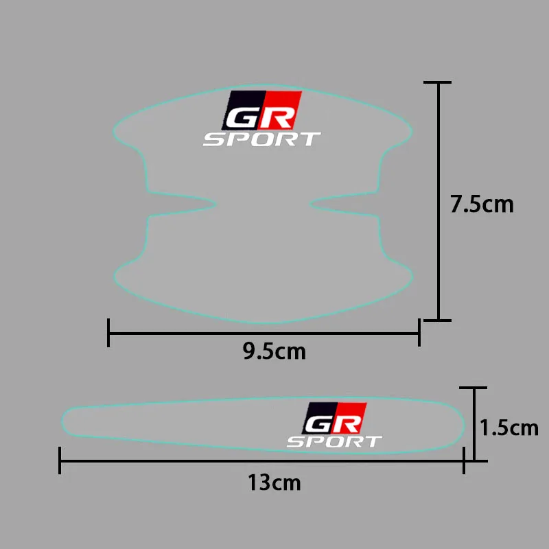8PCS Car Styling Scratches Transparent Door Handle Bowl Protector Sticker Film For Toyota GR Sport CHR Yaris Hilux Rav4 Supra