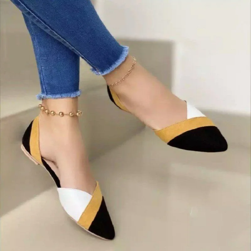 Women Fashion Comfortable Spring & Summer Pink Square Low Heel Shoes Lady Casual Pointed Toe Comfy Black High Heel Shoes E317