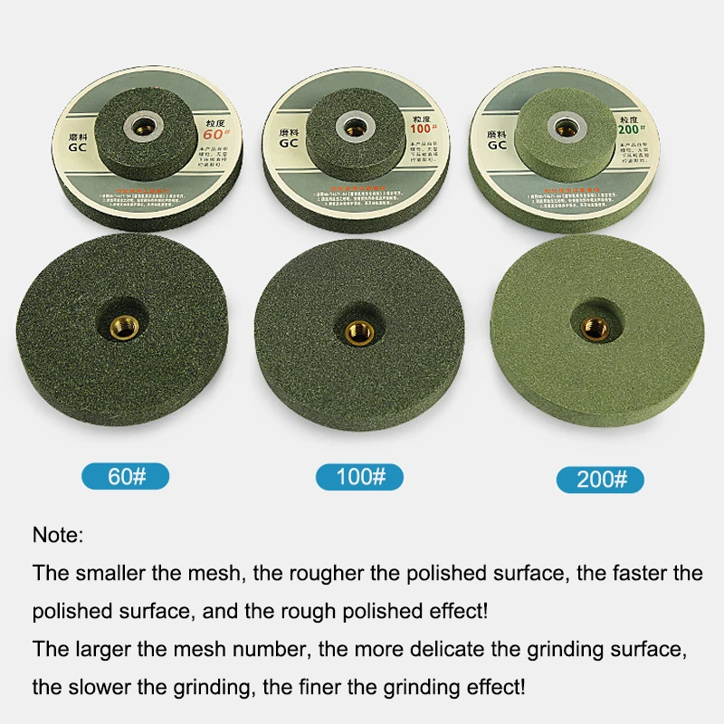 1PC 60-200# Emery Plane Grinding Wheel Metal Stone Polishing Block M10 Threaded Grinder Sharpening Rotating Tools Accessories