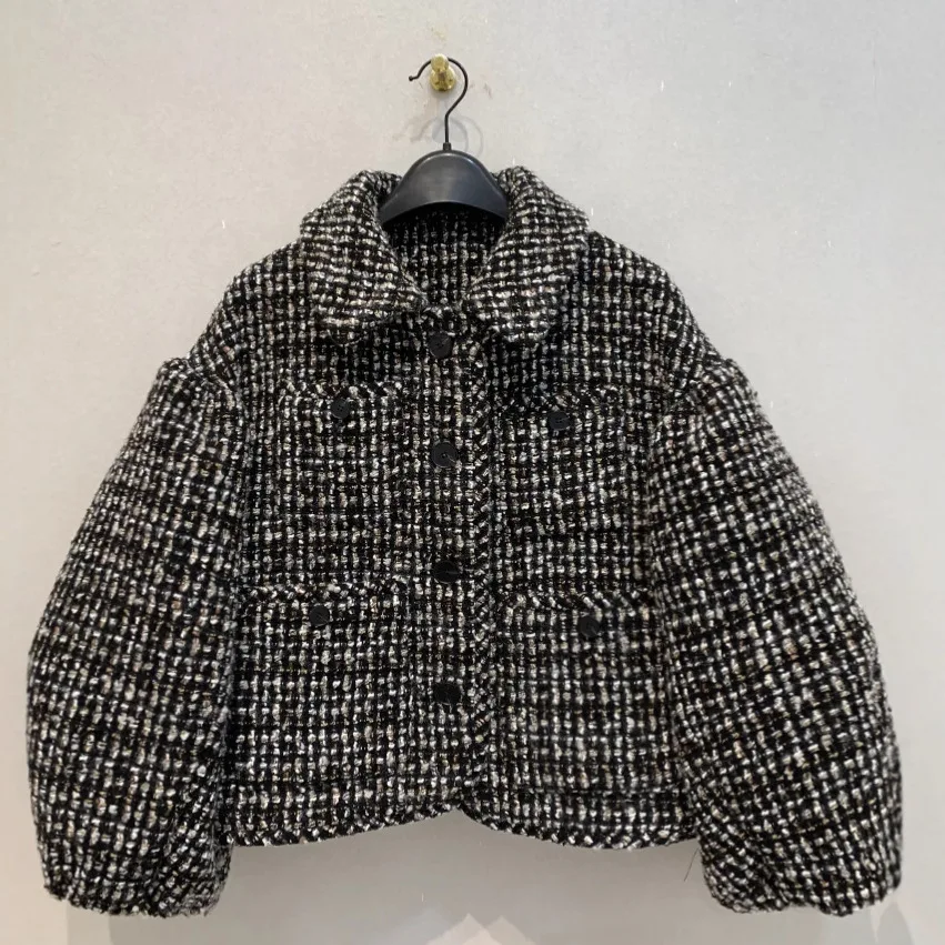 

Autumn New Japanese Style Coarse Flower Retro Lapel Bubble Sleeves Coarse Flower Coat Loose Outwear