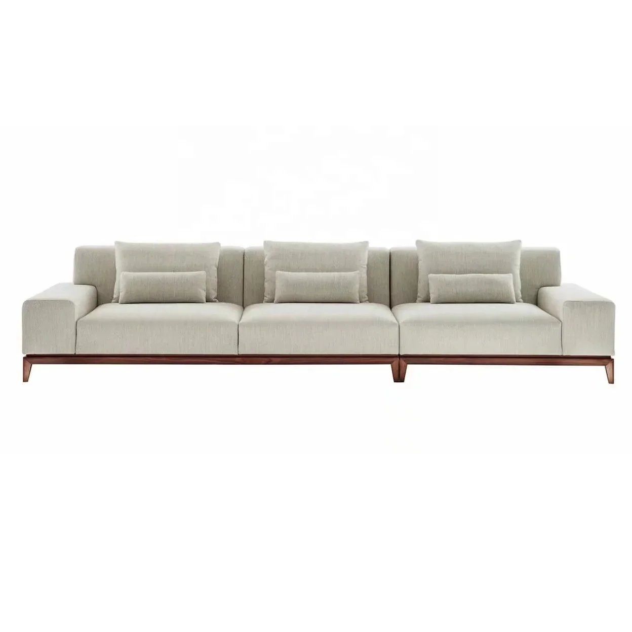 

modern solid wood couch living room sofas linen fabric 3 seat sectional sofa