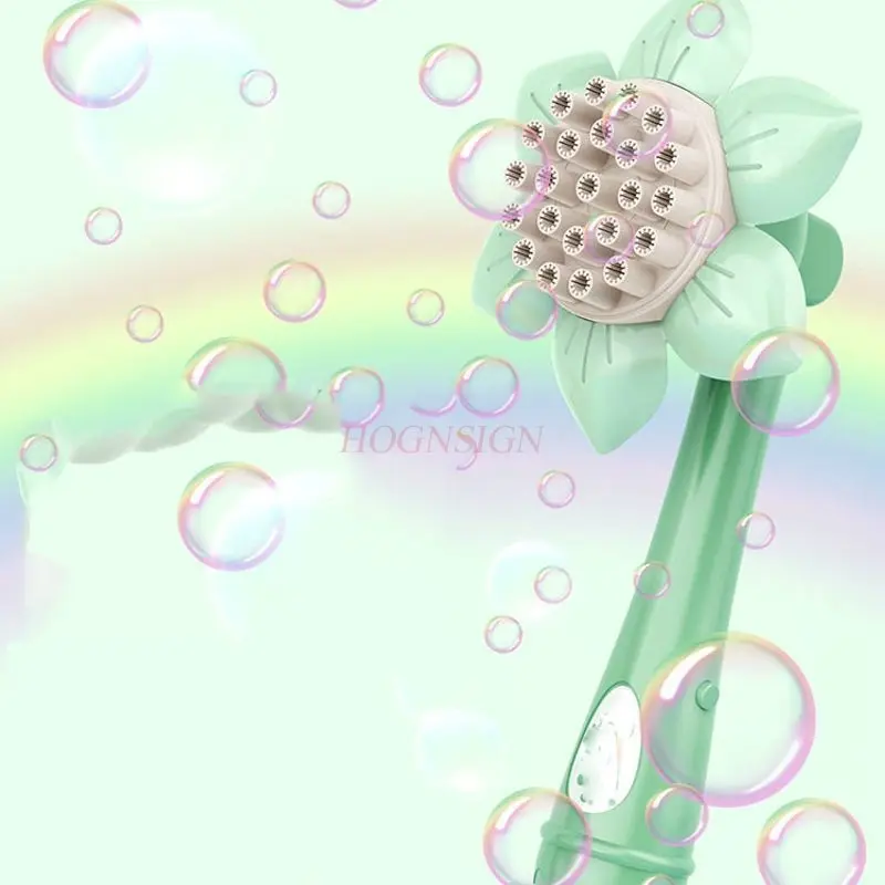 Sunflower Bubble Machine, Children's Handheld Electric Bubble Stick, Fully Automatic Bubble Blowing Girl Toy