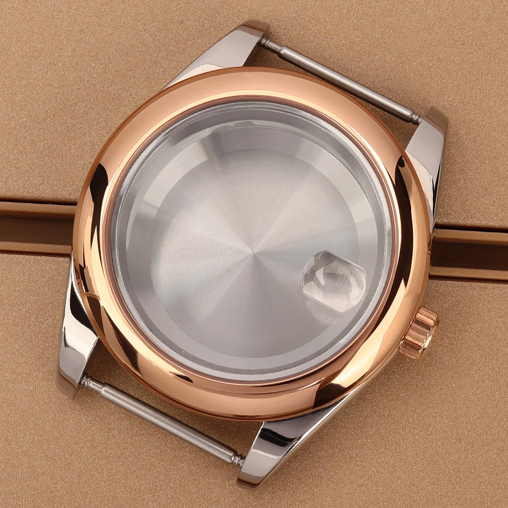 36MM/39MM Round Edge Watch Case Sapphire Glass Waterproof For NH35 NH36 NH38 Miyota 8215 Movement 28.5mm Dial Oyster Watch Parts