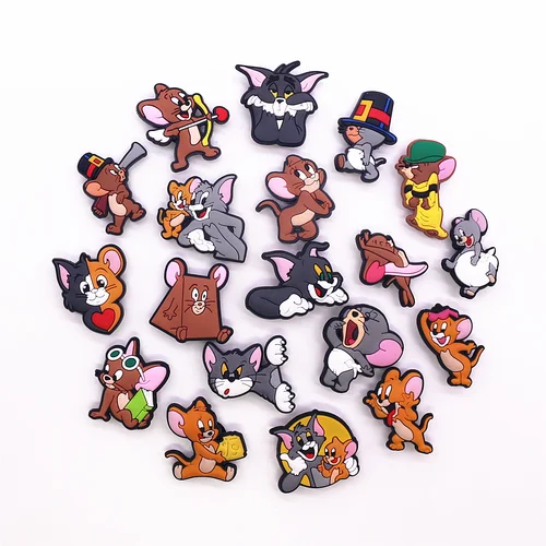 Imagen 2 del producto 1 Uds. De dijes de zapatos de dibujos animados MINISO de Tom y Jerry, hebilla de zapato de gato y ratón de diseñador, decoraciones, accesorios de sandalias para niños y niñas, regalo