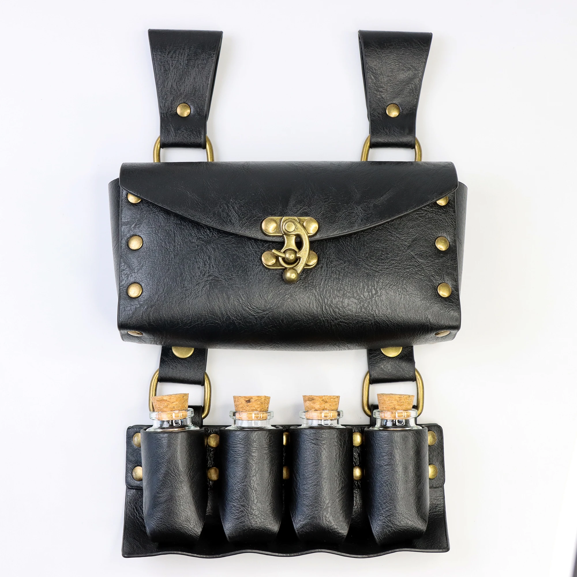 Medieval Retro Waist Pouch Bag Medieval Alchemy Faux Leather  display picture 1