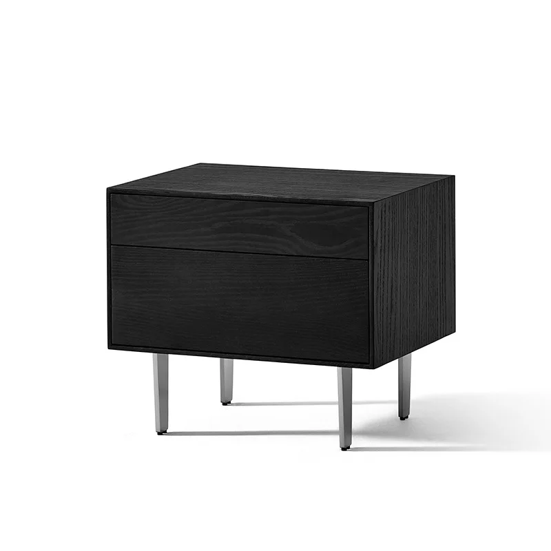 

Black bedside table medium antique bedroom bedside table modern, simple solid wood locker