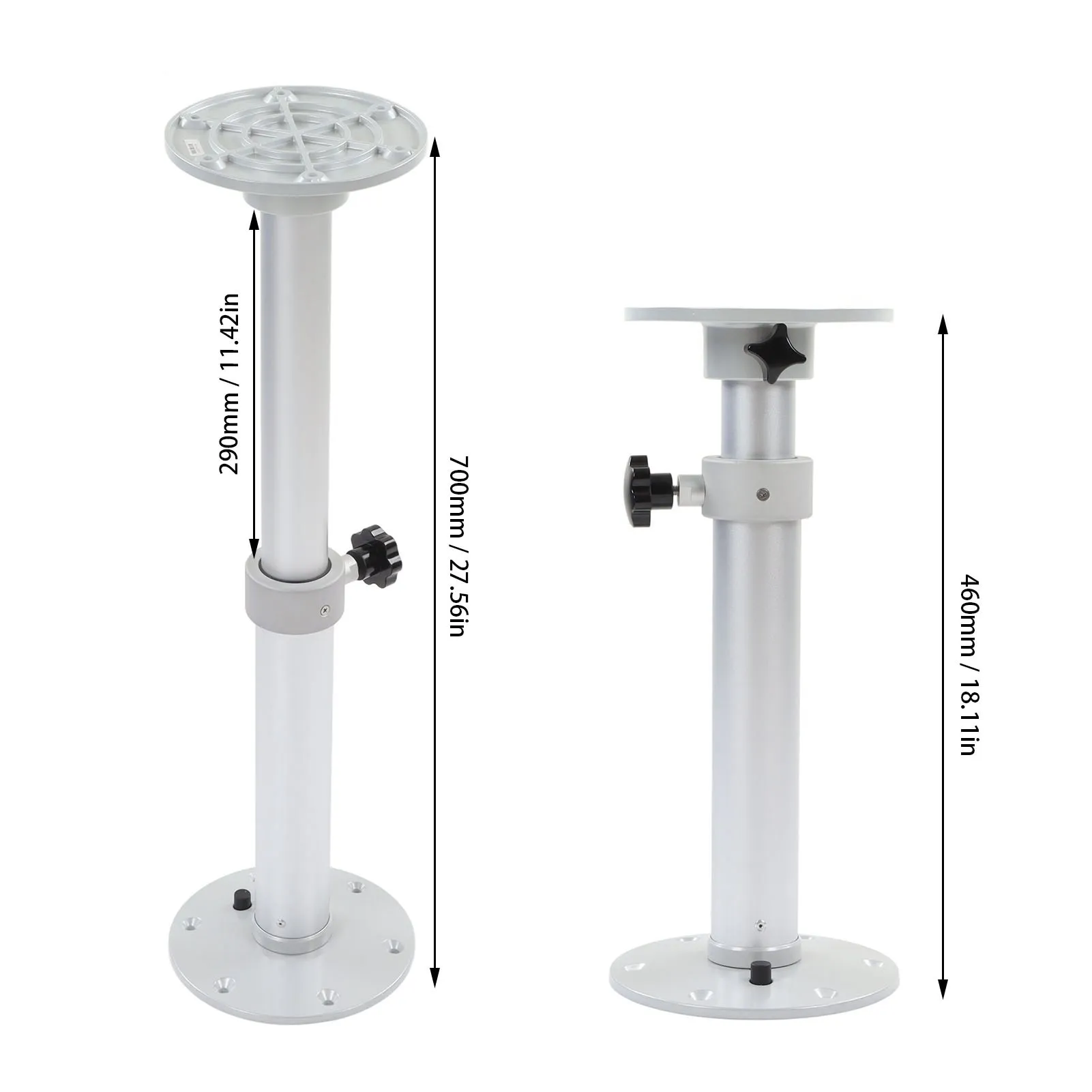 RV Table Leg RV Table Stand Table piedistallo Leg 460 a 700mm regolabile 360 ° girevole per RV Camper Boat Yacht Home