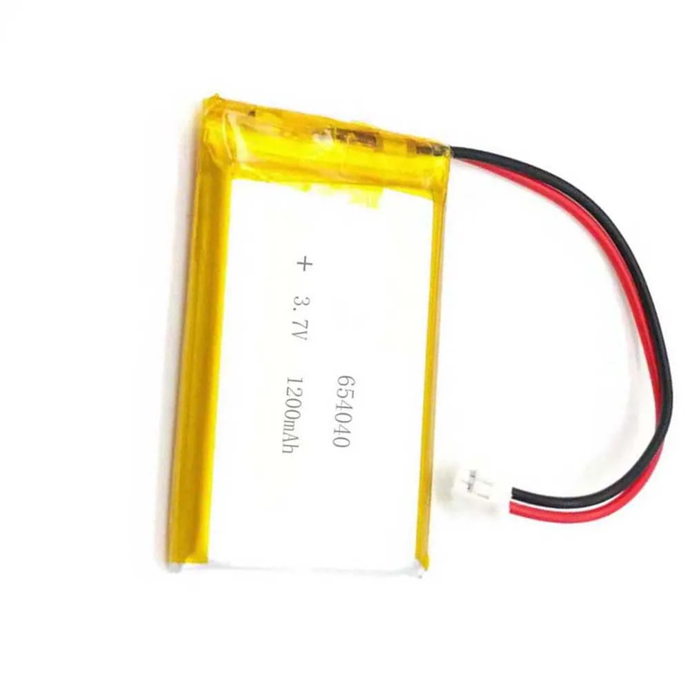 2/5/10/20Pcs 3.7V 1200mAh 654040 Lithium Polymer Ion Battery 2.0mm JST Connector