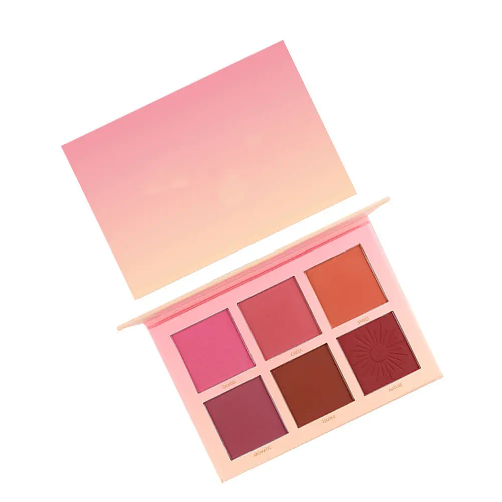 6 Colors Palette Long Lasting Soft Powder Natural Face Makeup Check Blush Kit For Women Cheek Blush Powder