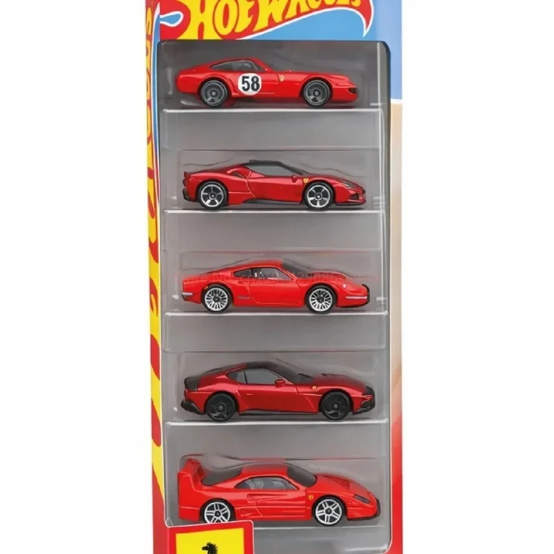 New Hot Wheels Ferrari JLN12 5PCS Set Small Sports Car Track Alloy Car Diecast Car Model Toys Boy‘s Toy Car Model view 6